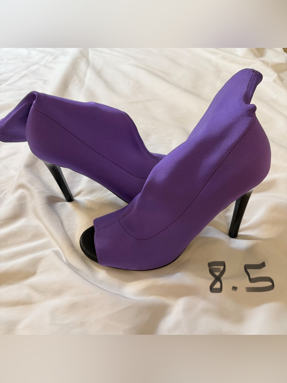 Call It Spring Purple Peep-Toe Stiletto Booties